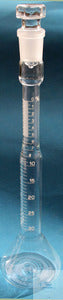 Drilling oil flask 100 ml NS 18.8 with glass stopper Neck grad. 0-5 ml:1/10,