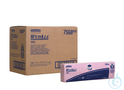 WypAll® X80 Critical Clean - Interfold / Rot Lagen: 1 Größe: 41,00 cm x 33,00 cm
