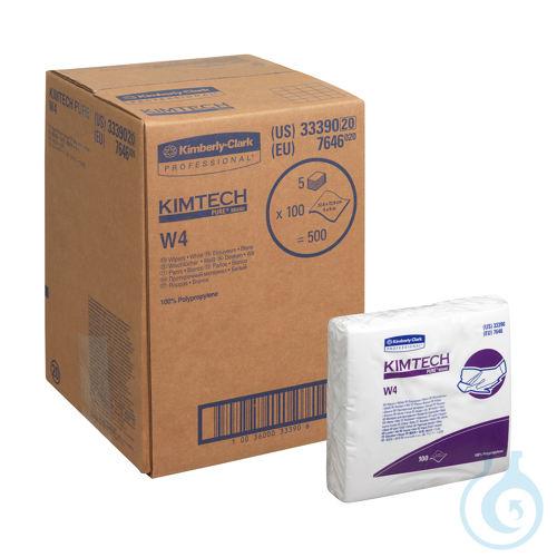 KIMTECH® PURE W4 Wischtücher - Einzel / Weiß Größe: 22,80 cm x 22,80 cm Inhalt: