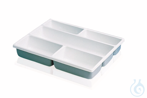 Tidy tray with compartments, PVC, 5 compartments, 402 x 302 x 60 mm