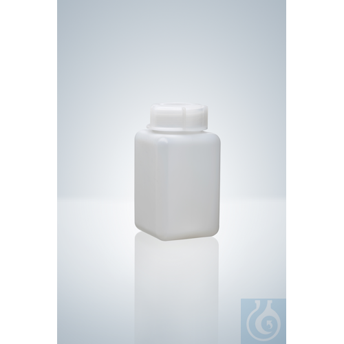 WIDE NECK BOTTLE, SQUARE,PE-HD, 250 ML, GL 50, PU=100 PCS.