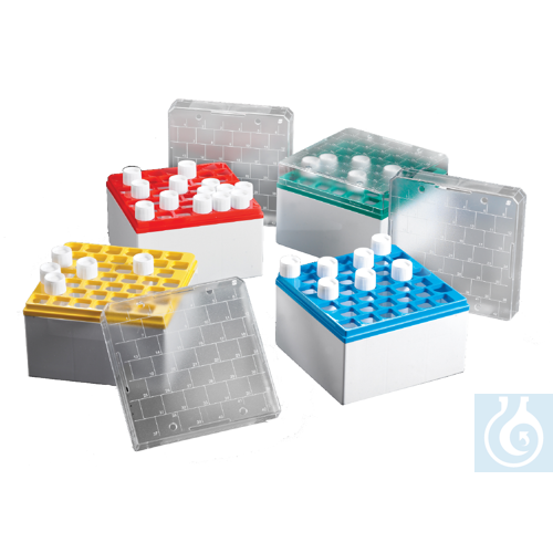 neoChoice Kryo-Aufbewahrungsbox PC, gelb, 9 x 9 Plätze, 96 mm hoch, 5 Stck./Pack