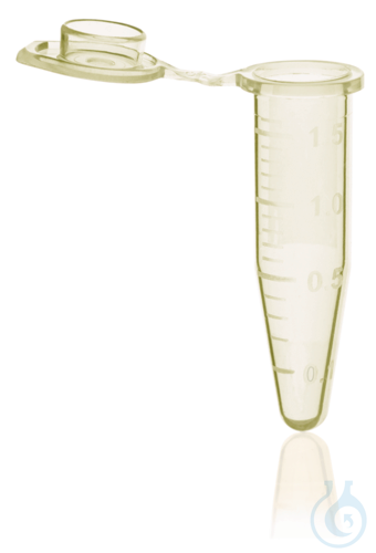 Microtube, PP, 1,5 ml, yellow, with lid, pack of 500 pcs.