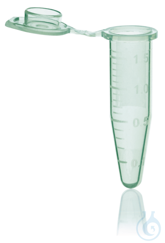 Microtube, PP, 1,5 ml, green, with lid, pack of 500 pcs.