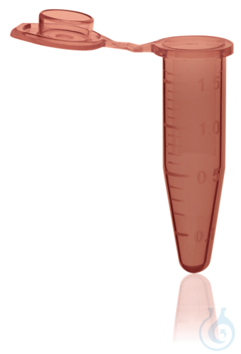 Microtube, PP, 1,5 ml, amber, with lid, pack of 500 pcs.