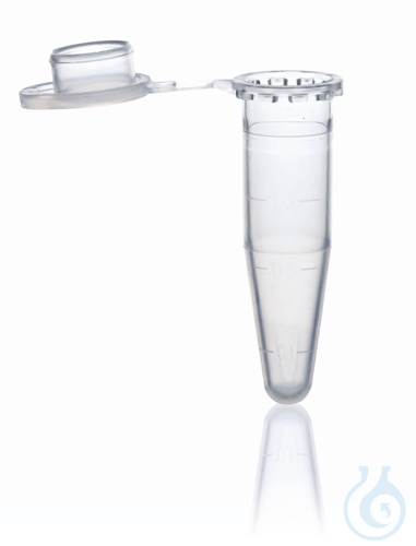 Microtube, PP, colorless, 0,5 ml, with lid, pack of 1000 pcs.