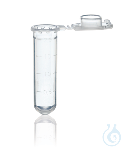 Microtube PP with lid locking, 2,0 ml, clear, pack of 500