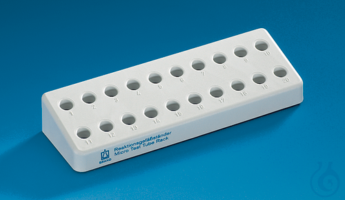 Microcentrifuge tube rack PP, 210x70x37 mm grey f. 20 tubes 1,5 ml