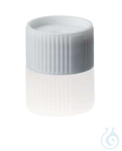 Screw cap PP, colored, with SI sealing, white non-sterile temp. -196 up to 121°C