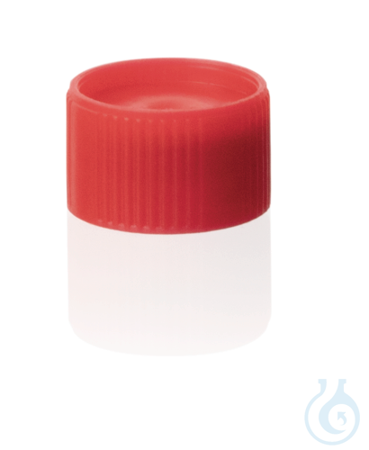 Screw cap PP, colored, with SI sealing, red non-sterile temp. -196 up to 121°C