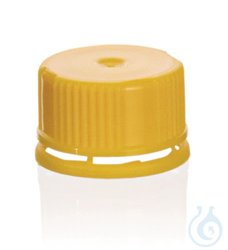 Tamper-evident screw cap, Silicone sealing, yellow, non-sterile