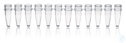 PCR tube strip of 12 thin-walled w/o cap, 0,2 ml, colorless, PP, pack of 80