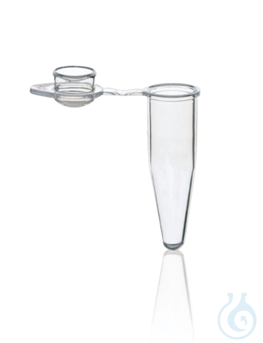 PCR-tube individual, PP, with cap, 0,2 ml, colourless, attached domed cap