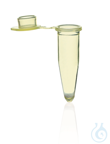 PCR-tube, individual, with cap, 0,2 ml, yellow, attached flat cap