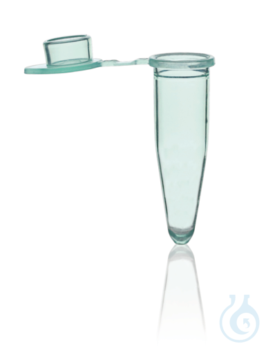 PCR-tube, individual, with cap, 0,2 ml, green, attached flat cap