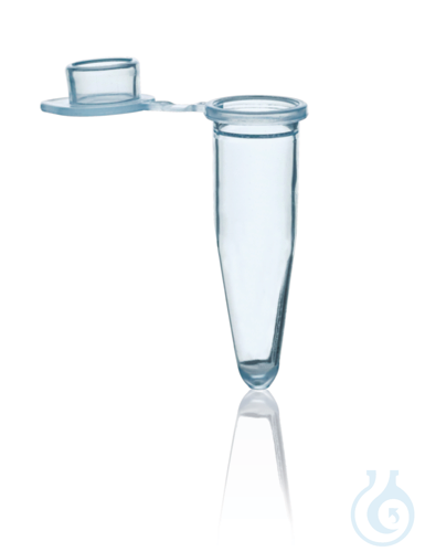 PCR-tube, individual, with cap, 0,2 ml, blue, attached flat cap