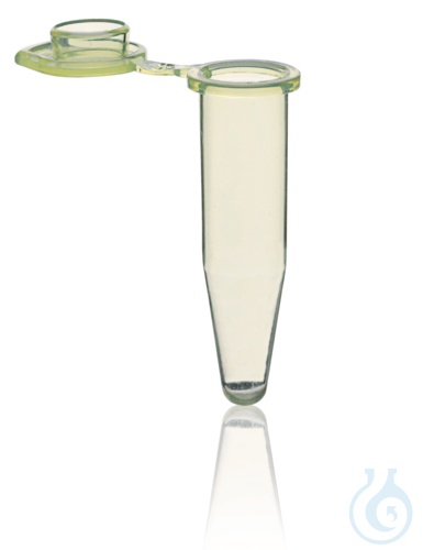 PCR-tube, individual, with cap, 0,5 ml, yellow, attached flat cap