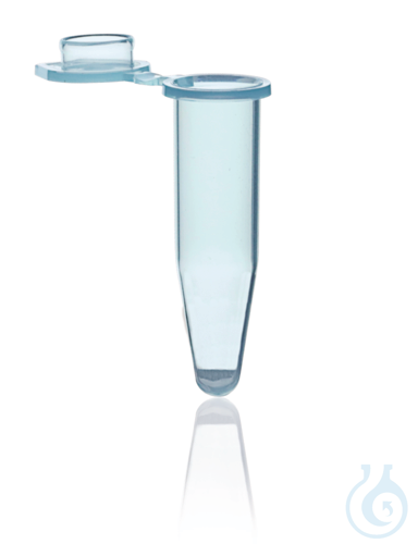 PCR-tube, individual, with cap, 0,5 ml, blue, attached flat cap