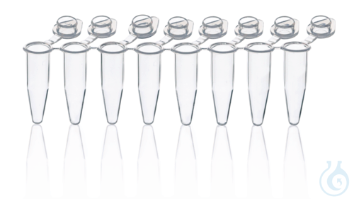 PCR-tube strips of 8 PP att.single caps, 0,2 ml Real-Time PCR pack of 120 strips