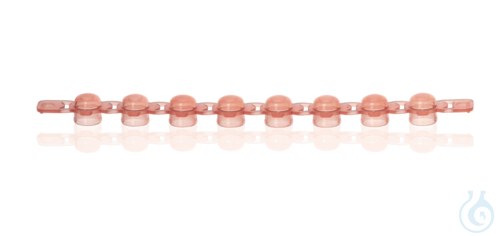 PCR caps strip of 8 PP domed f.PCR-tubes, rose, pack of 125