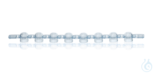PCR caps strip of 8 PP domed f.PCR-tubes, blue, pack of 125