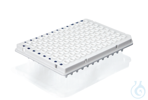 96-well PCR plate, white, for qPCR, half skirt, elev. wells, 50 pcs.