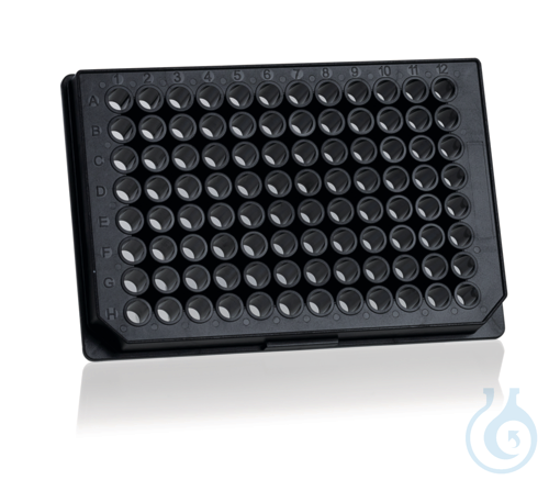 Microplate, pureGrade, 96-well, PS, foil bott.UV trsp. black 350 µl 50 pc.