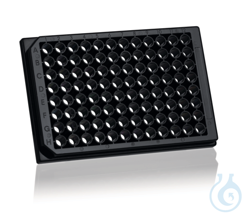 Microplate, inertGrade, 96-well, PS, transp.b., black,'F'bottom 330 µl 40 pcs