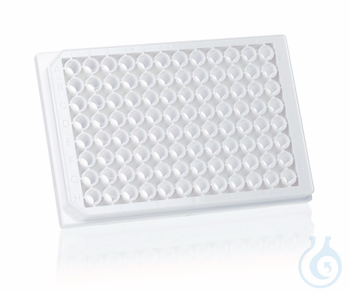 Microplate, cellGrade+, 96-well, PS, transp.b., white,'F'bottom 330 µl 50 pcs