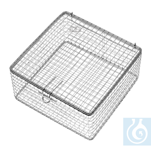 Wire basket with cover, 180 x 180 x 90 mm