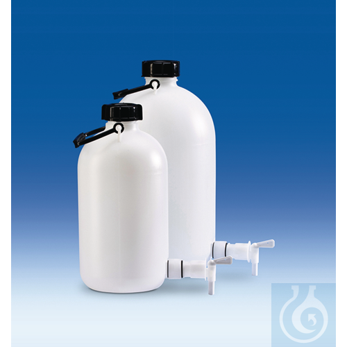 Storage bottle, PE-HD, with tap, 10 litres, narrow-neck
