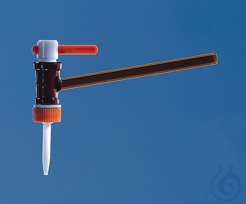 Burette stopcock lat. stopcock, f. bur. cap. 25+50 ml PTFE-key amber