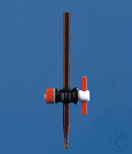 Burette stopcock straight stopcock, f. bur. cap. 25 ml PTFE-key amber
