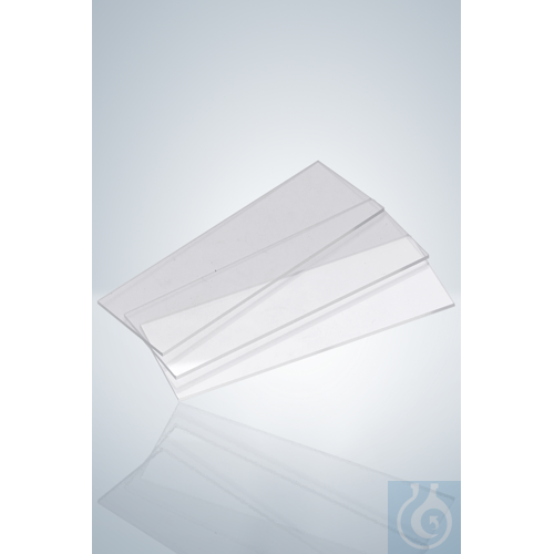 MICROSCOPE SLIDES, 76X26 MM, EXTRA WIHTE, GROUND 90°, CELLO