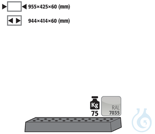 perforated insert sh.steel lam. for UB90/UB30 B1100 955x425x60