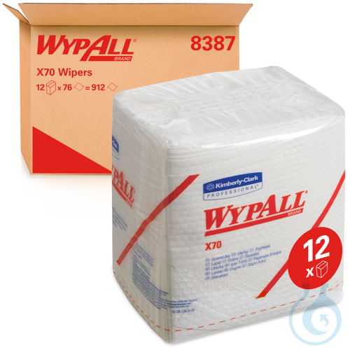 WypAll® X70 PowerClean - Viertelgefaltet / Weiß Lagen: 1 Größe: 30,40 cm x 31,70