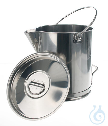 Measuring jug, 18/10 steel, 20l, graduated, with spout