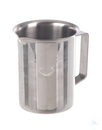 Beaker w. rim, spout a. handle, 18/10, steel, 500ml