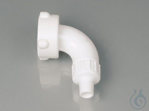 Tube bend, w/ cap nut, white, M36x3, outlet-Ø10mm
