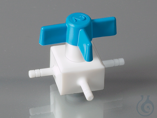 PTFE-valve, three-way, Ø 6,8 mm, NW 3mm, autoklav.