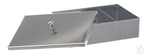 Instruments tray w. lid 18/10 steel, 200x100x50mm