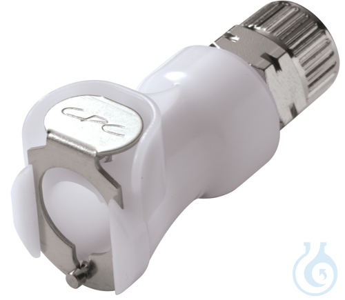 CPC coupling, PP, female, w/ valve, screw Ø 8x10mm