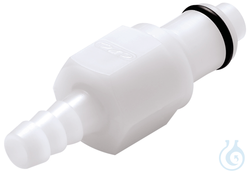 CPC coupling, POM, male, w/ valve, nozzle Ø 6,5 mm
