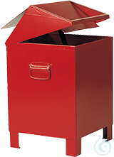 Disposal bin with swing lid sh.steel coat. red V=73 L, 400x400x680