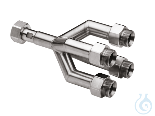 Quad distributing adapter M30x1.5, 1x M30x1.5 female to 4x M30x1.5 male