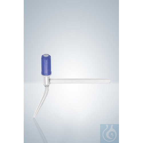 LAT. VALVE STOPCOCK 2-50 ML, PTFE SPINDLE, CLEAR GLASS