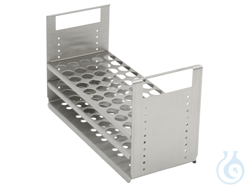 Test tube rack for 50 test tubes 100 x 16/17 mm dia., stainless steel