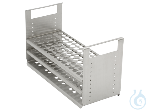 Test tube rack for 90 test tubes 75 x 12/13 mm dia., stainless steel