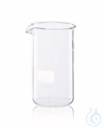Beaker, tall form, Boro 3.3, 50 ml, with graduation and spout