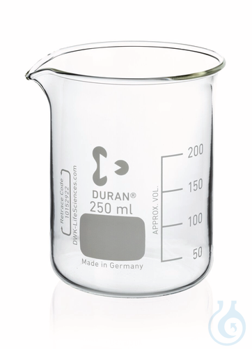 Beaker, low form, Boro 3.3, 800 ml, with graduation and spout